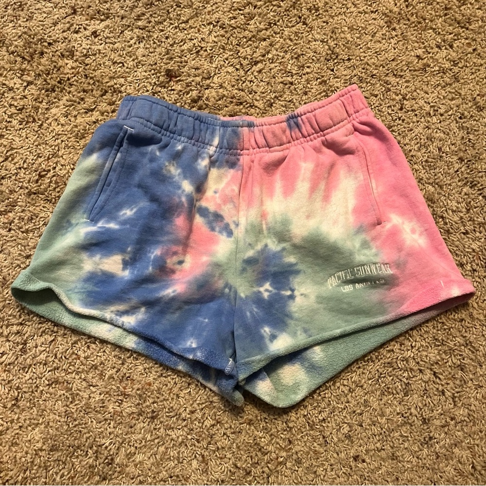 PacSun Tie-Dye Athletic Shorts - Blue, Pink, Green